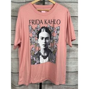 Frida Kahlo Light Pink Graphic Tee Women's Size Large NWOT